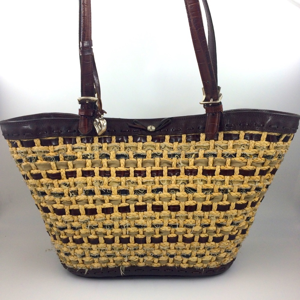 Brighton Woven Basket Structured Tote Bag